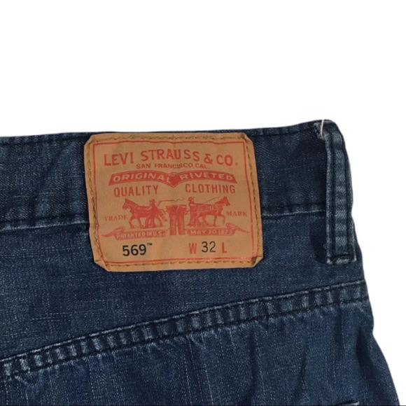 SH213 Levi’s 569 Loose Straight Denim Shorts 32 - Picture 4 of 5